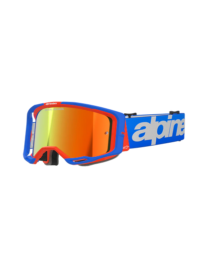 Alpinestars Vision 8 Wordmark Crossbril Blauw Rood