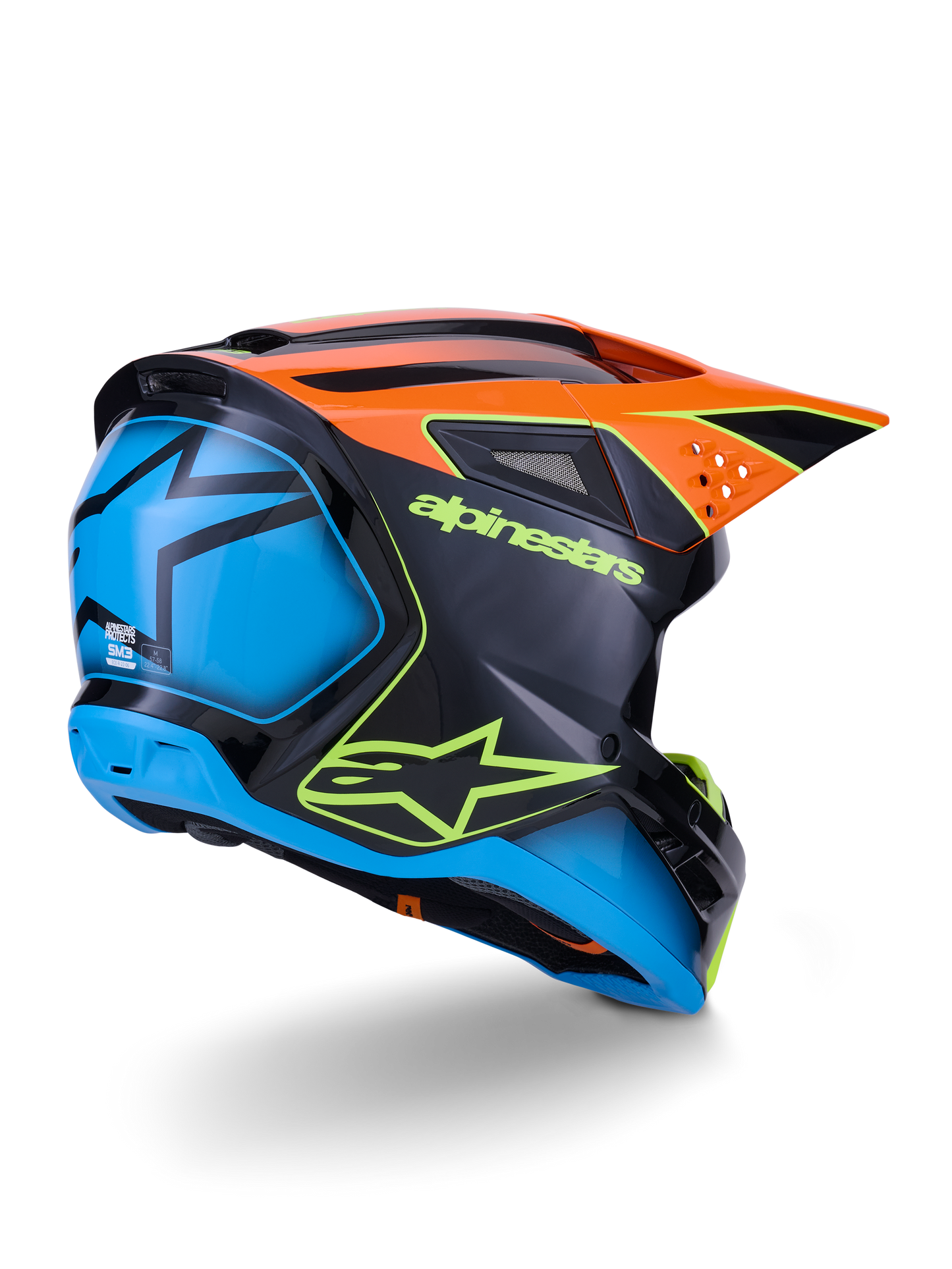Alpinestars S-M3 Fray Crosshelm Oranje Fluor Geel
