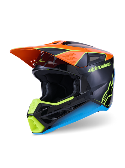 Alpinestars S-M3 Fray Crosshelm Oranje Fluor Geel