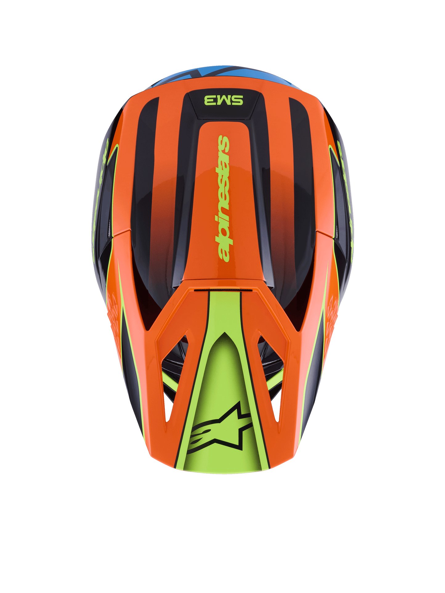 Alpinestars S-M3 Fray Crosshelm Oranje Fluor Geel