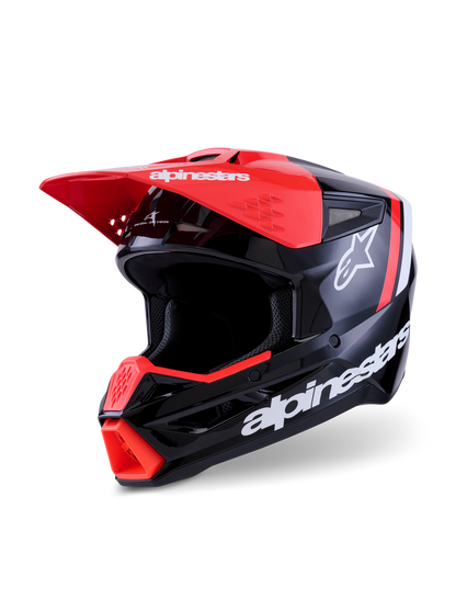 Alpinestars S-M3 Radium Crosshelm Zwart Rood
