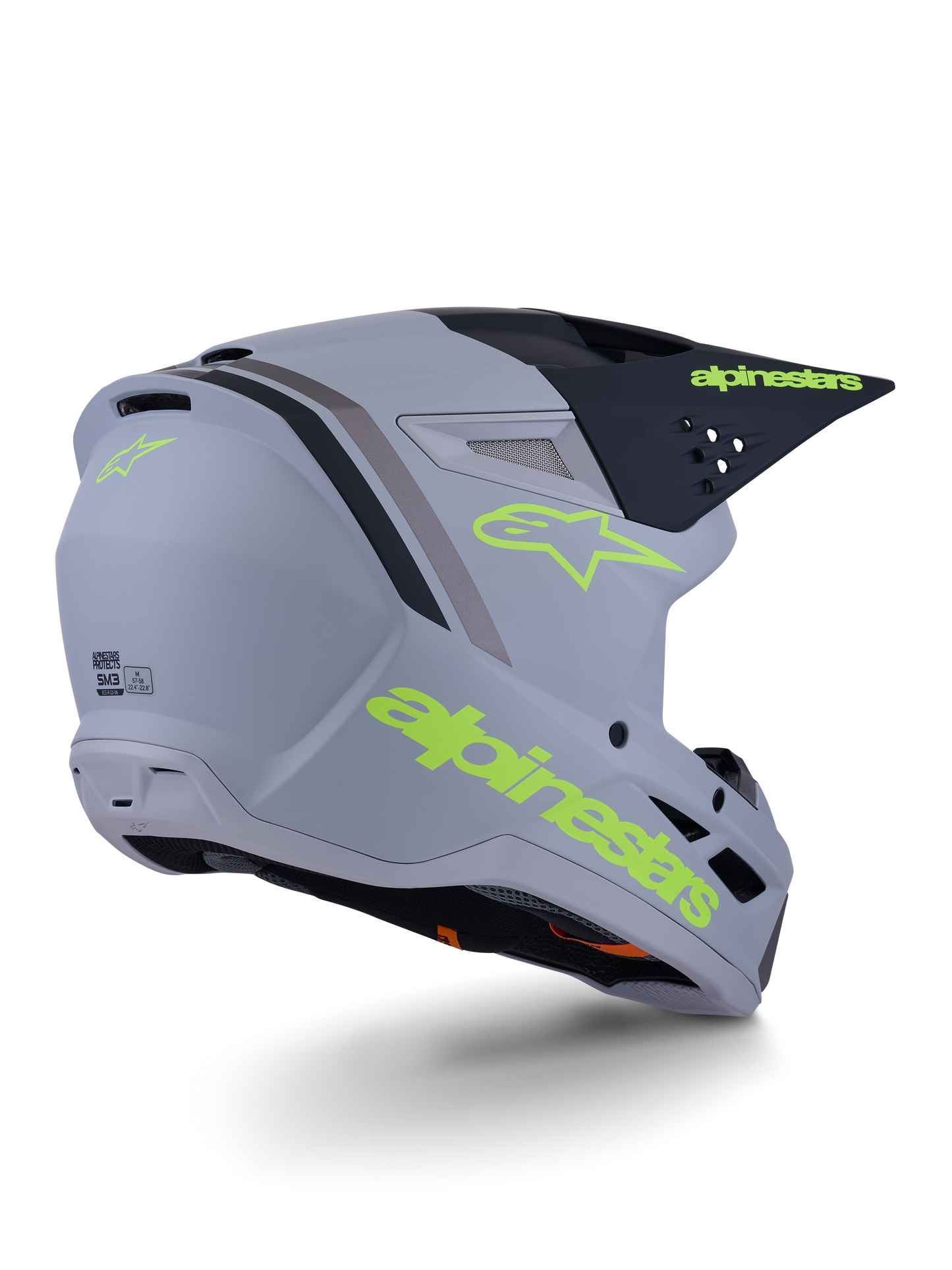 Alpinestars S-M3 Radium Crosshelm Grijs Fluor Geel