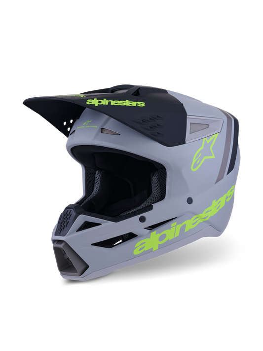 Alpinestars S-M3 Radium Crosshelm Grijs Fluor Geel