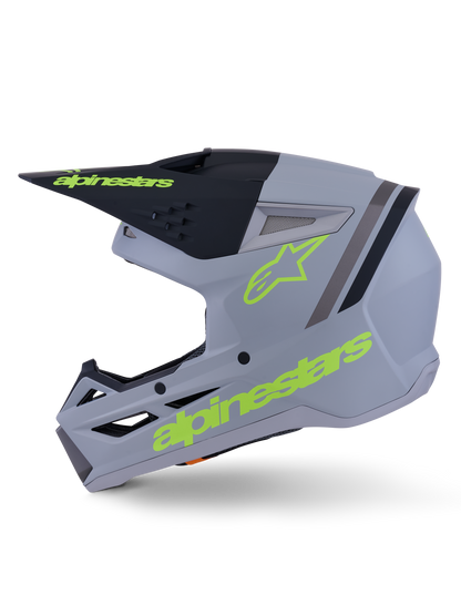 Alpinestars S-M3 Radium Crosshelm Grijs Fluor Geel