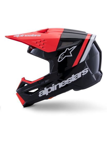 Alpinestars S-M3 Radium Crosshelm Zwart Rood