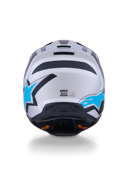 Alpinestars S-M3 Heat Crosshelm Zilver Blauw