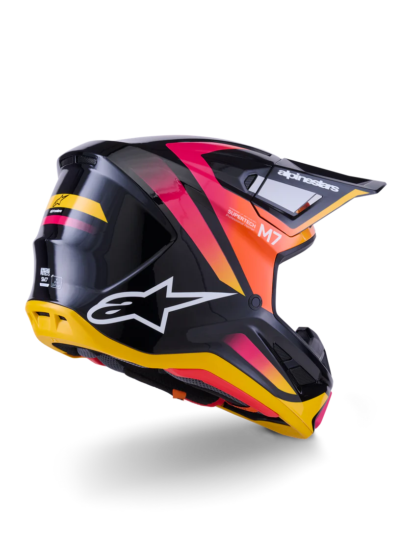 Alpinestars S-M7 Rise Crosshelm Zwart Geel