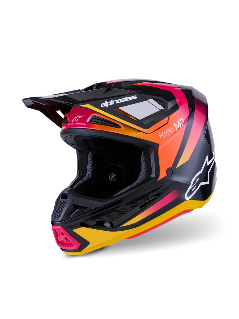 Alpinestars S-M7 Rise Crosshelm Zwart Geel