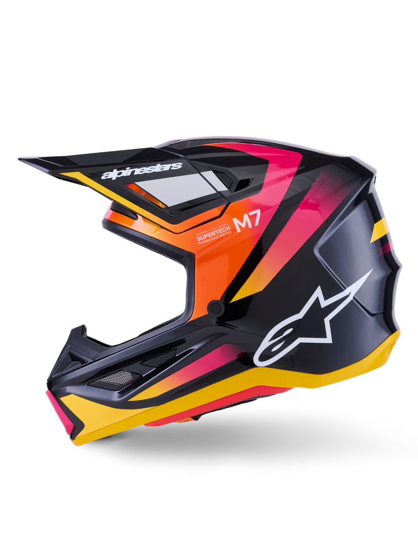 Alpinestars S-M7 Rise Crosshelm Zwart Geel