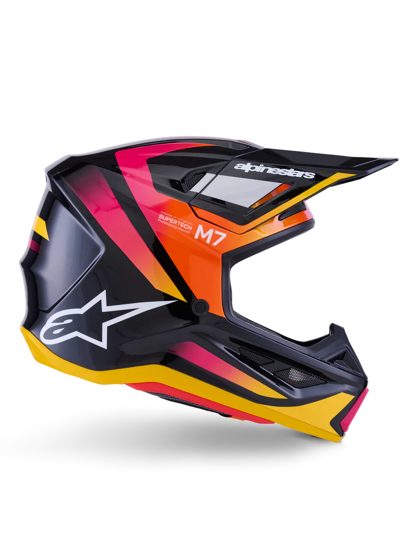 Alpinestars S-M7 Rise Crosshelm Zwart Geel