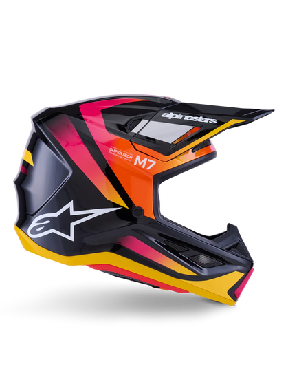 Alpinestars S-M7 Rise Crosshelm Zwart Geel