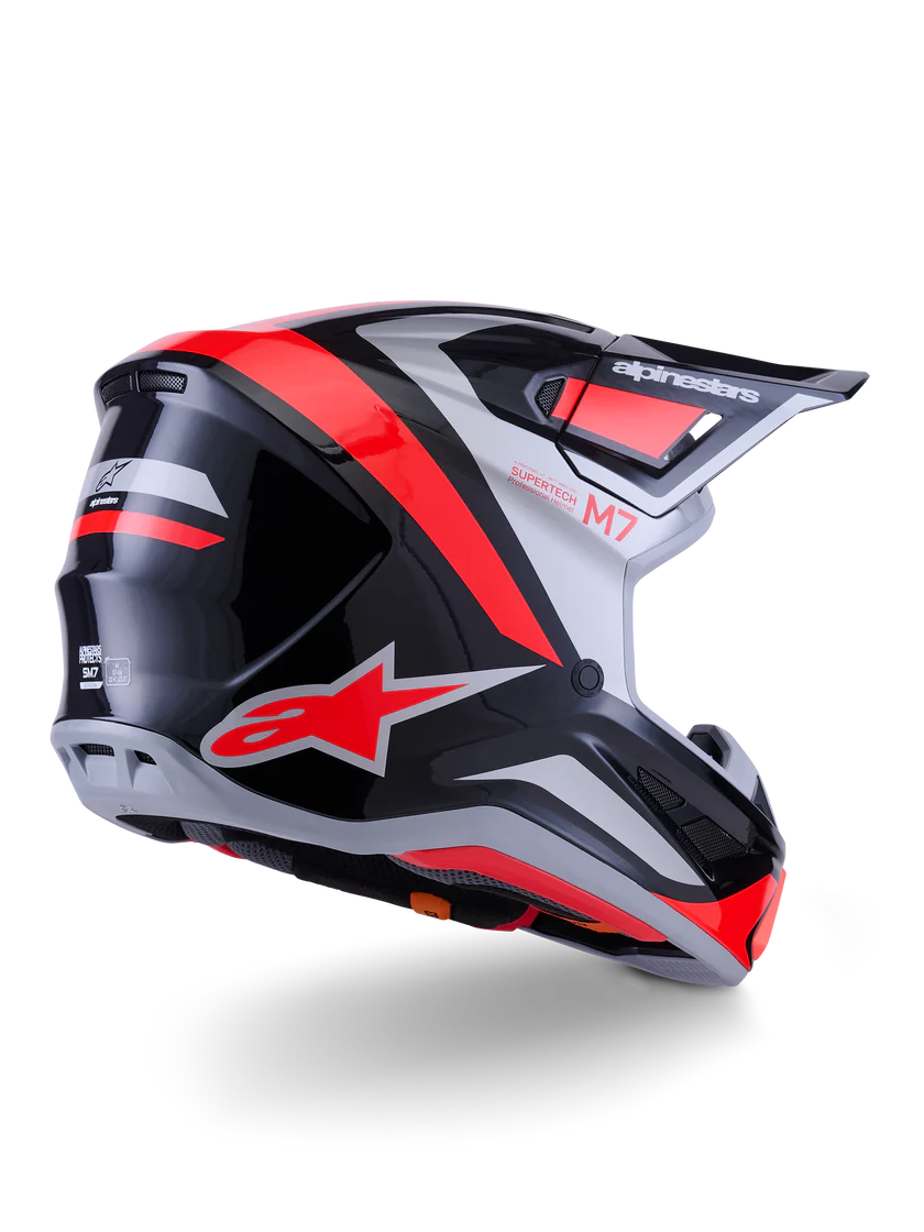 Alpinestars S-M7 Rise Crosshelm Rood Zilver