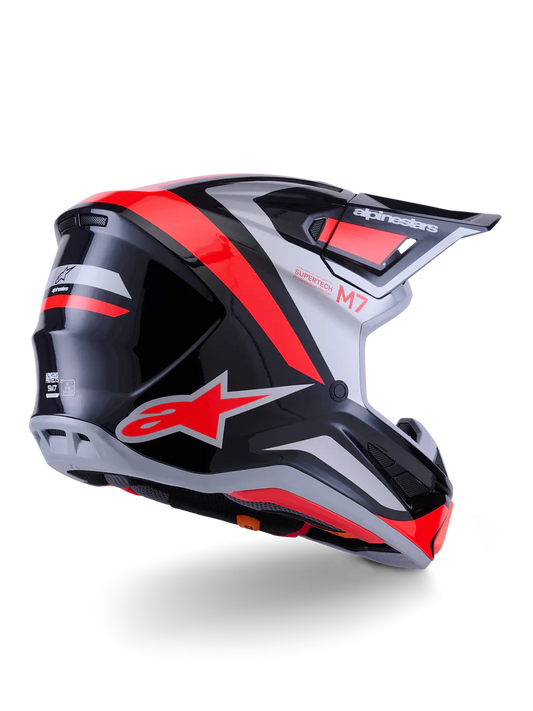 Alpinestars S-M7 Rise Crosshelm Rood Zilver
