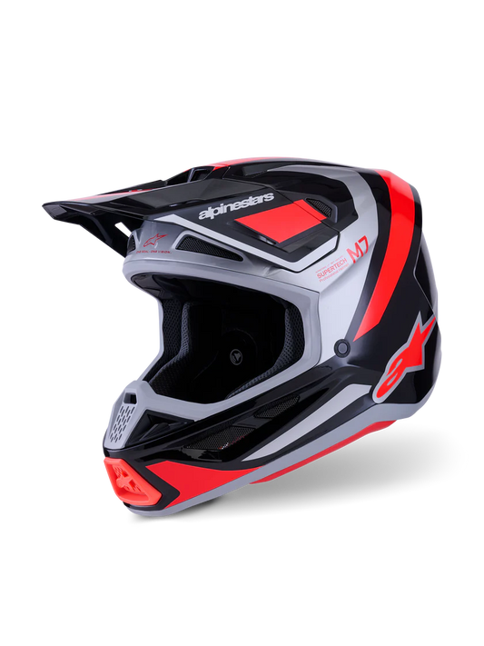Alpinestars S-M7 Rise Crosshelm Rood Zilver