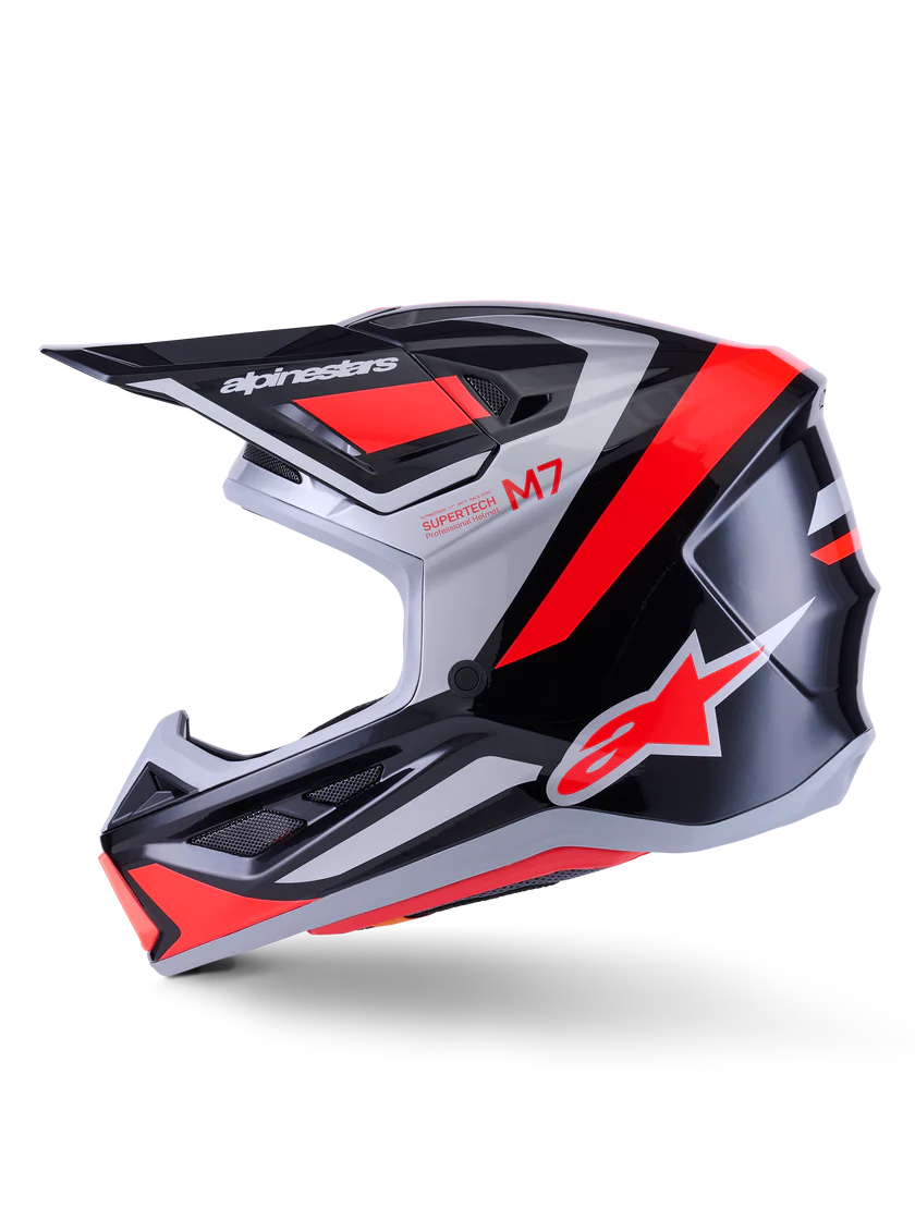 Alpinestars S-M7 Rise Crosshelm Rood Zilver