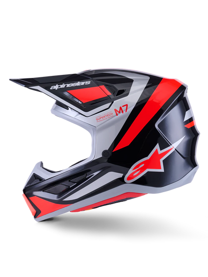 Alpinestars S-M7 Rise Crosshelm Rood Zilver