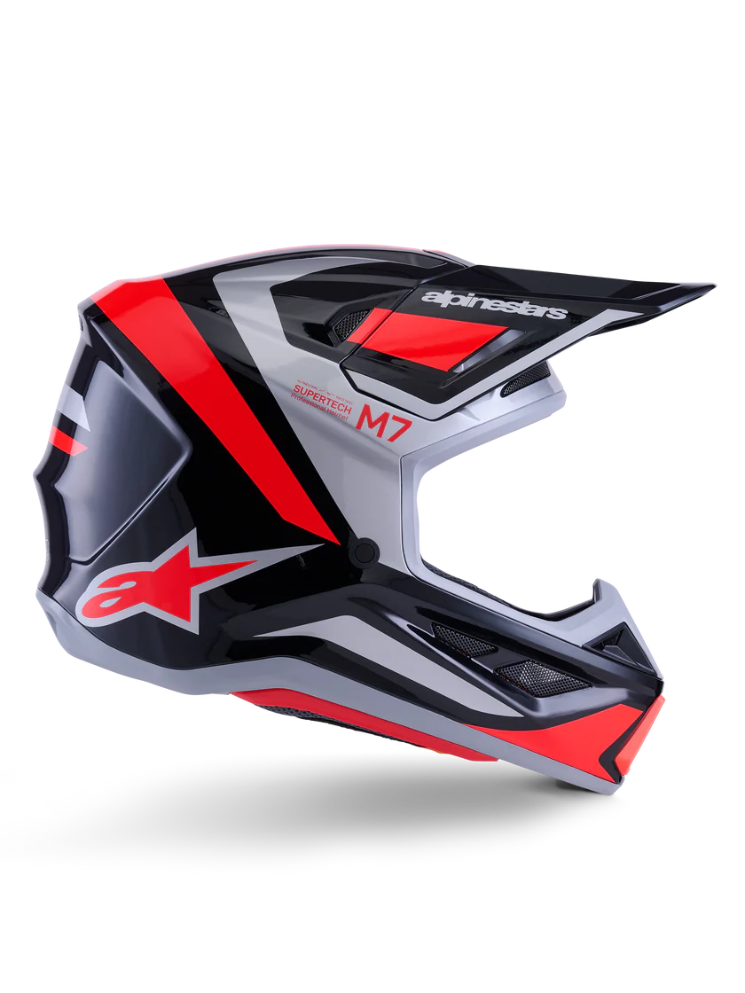 Alpinestars S-M7 Rise Crosshelm Rood Zilver