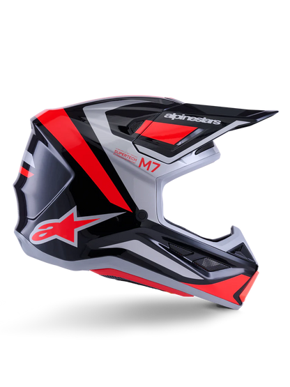 Alpinestars S-M7 Rise Crosshelm Rood Zilver