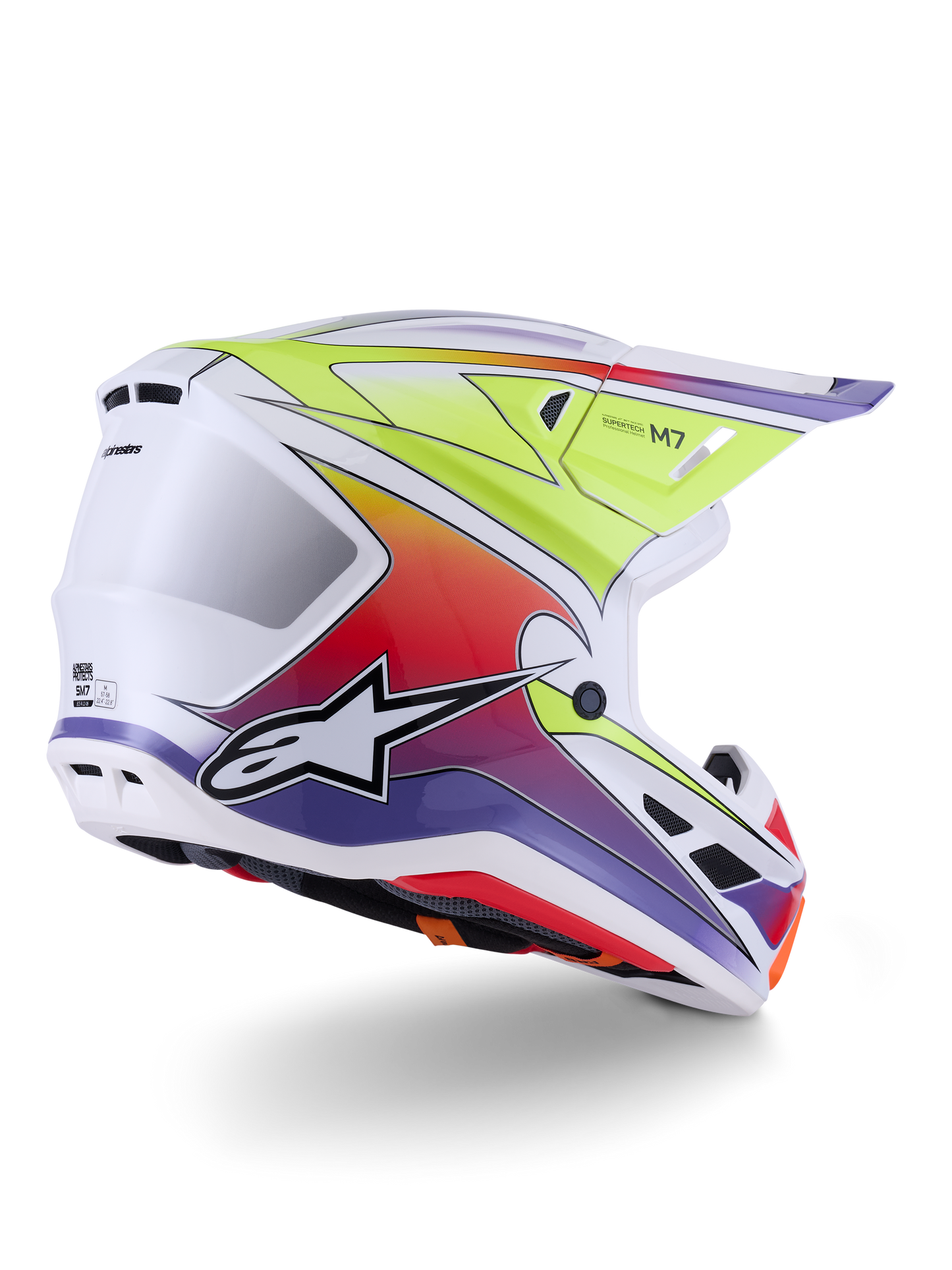 Alpinestars S-M7 Fuse Crosshelm Wit Fluor Geel