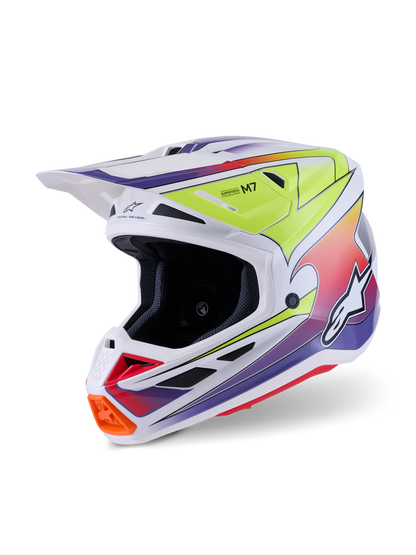 Alpinestars S-M7 Fuse Crosshelm Wit Fluor Geel