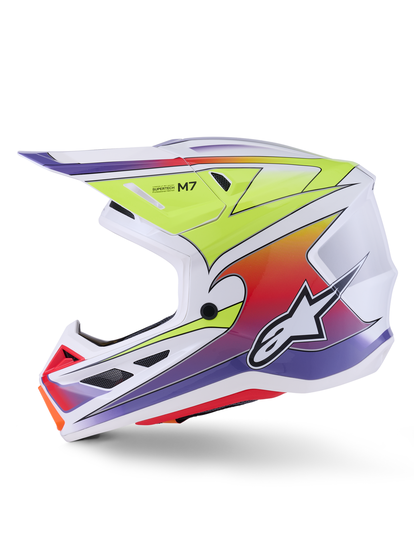 Alpinestars S-M7 Fuse Crosshelm Wit Fluor Geel
