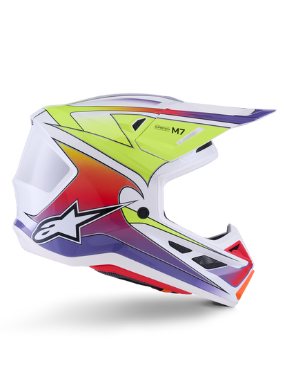 Alpinestars S-M7 Fuse Crosshelm Wit Fluor Geel