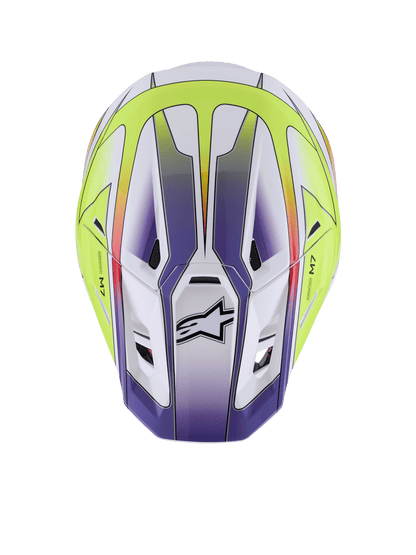 Alpinestars S-M7 Fuse Crosshelm Wit Fluor Geel