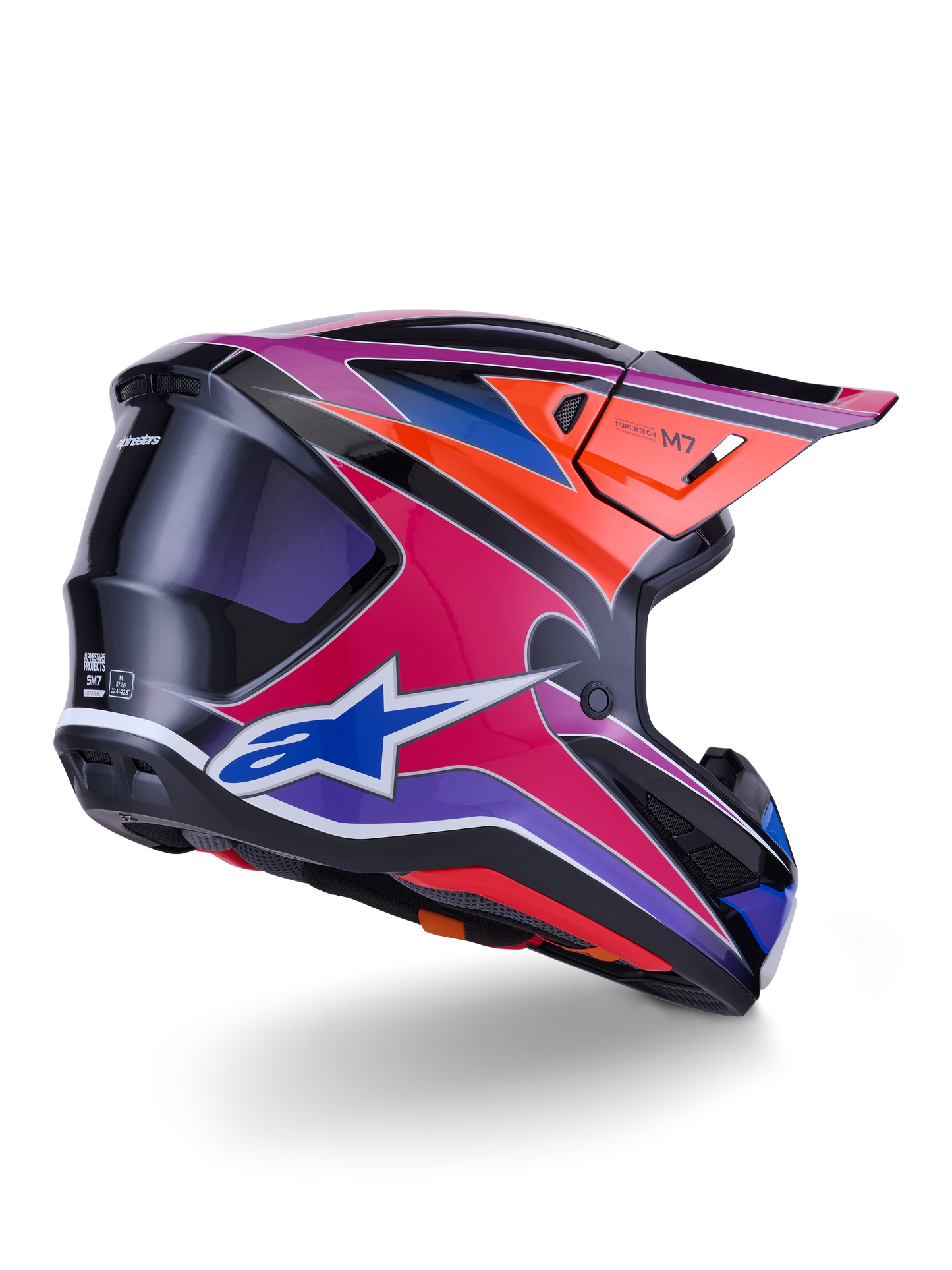 Alpinestars S-M7 Fuse Crosshelm Blauw Paars