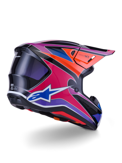 Alpinestars S-M7 Fuse Crosshelm Blauw Paars