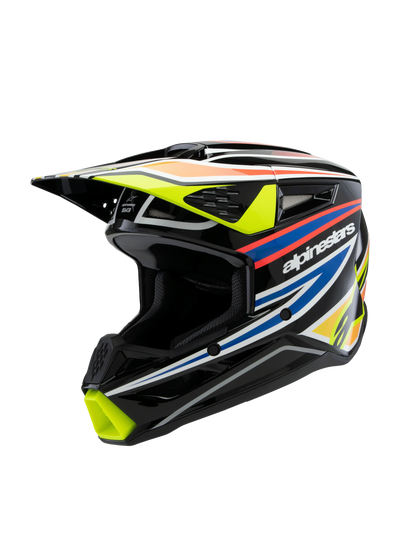 Alpinestars S-M3 Wurx Kinder Crosshelm Zwart Geel