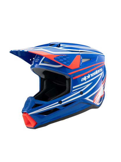 Alpinestars S-M3 Wurx Kinder Crosshelm Blauw Rood