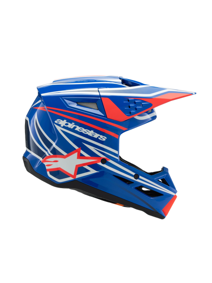 Alpinestars S-M3 Wurx Kinder Crosshelm Blauw Rood