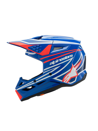 Alpinestars S-M3 Wurx Kinder Crosshelm Blauw Rood