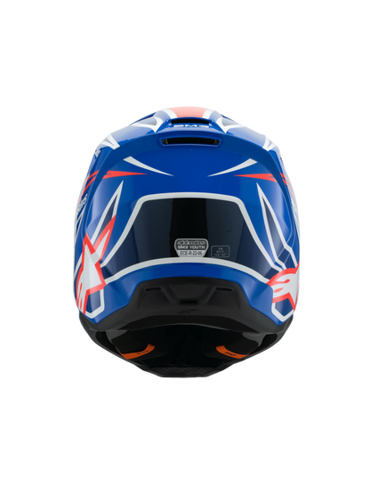 Alpinestars S-M3 Wurx Kinder Crosshelm Blauw Rood