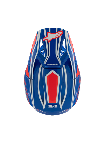 Alpinestars S-M3 Wurx Kinder Crosshelm Blauw Rood