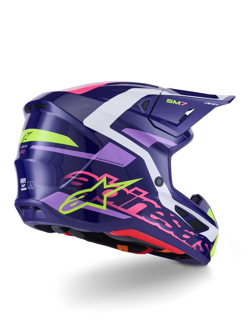 Alpinestars S-M7 Deed Crosshelm Paars Roze