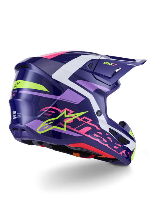Alpinestars S-M7 Deed Crosshelm Paars Roze