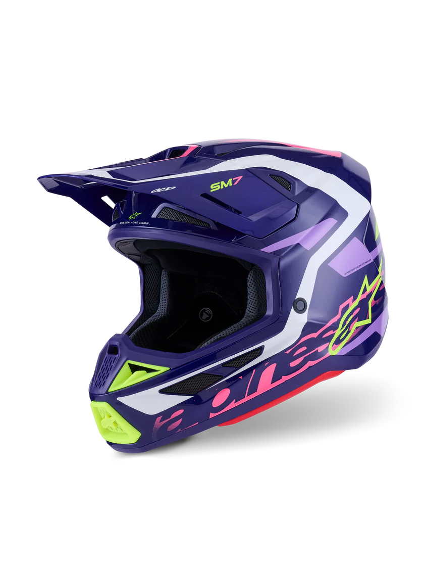 Alpinestars S-M7 Deed Crosshelm Paars Roze