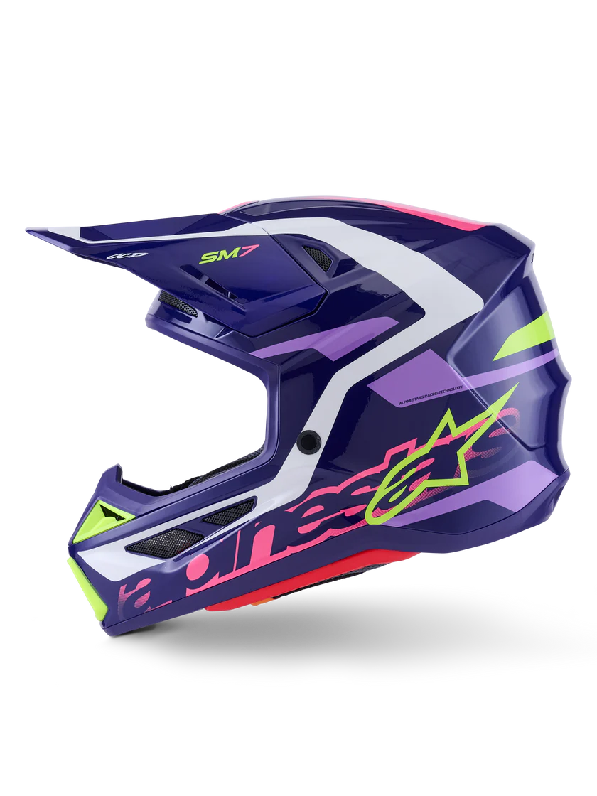 Alpinestars S-M7 Deed Crosshelm Paars Roze