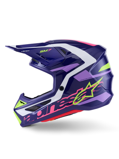Alpinestars S-M7 Deed Crosshelm Paars Roze