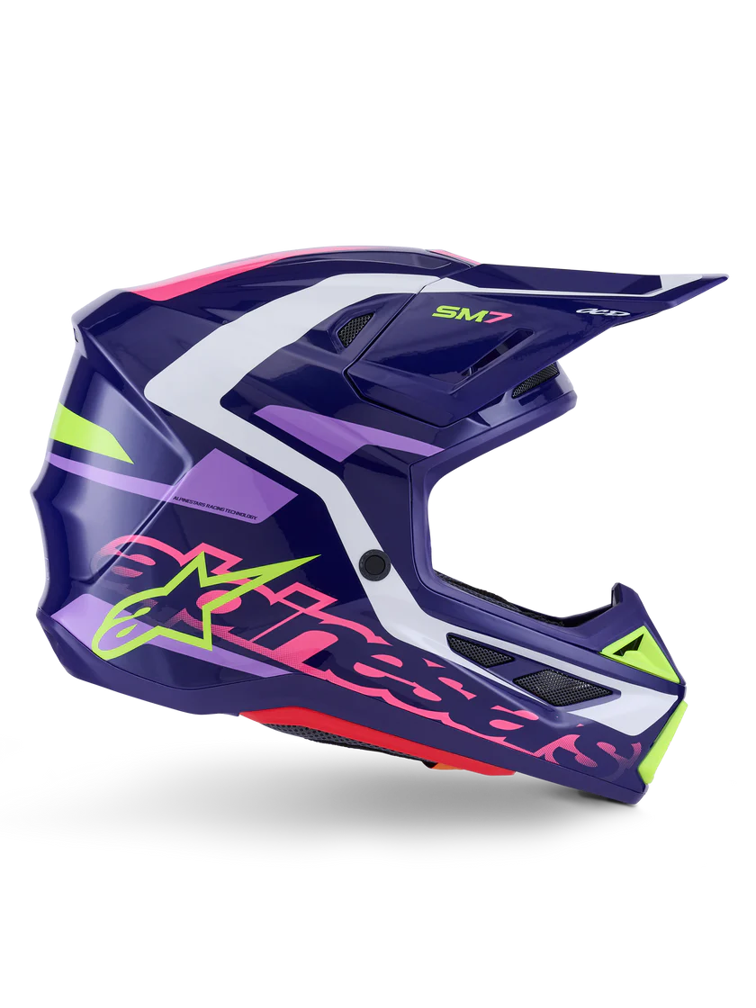 Alpinestars S-M7 Deed Crosshelm Paars Roze