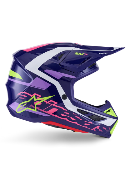 Alpinestars S-M7 Deed Crosshelm Paars Roze