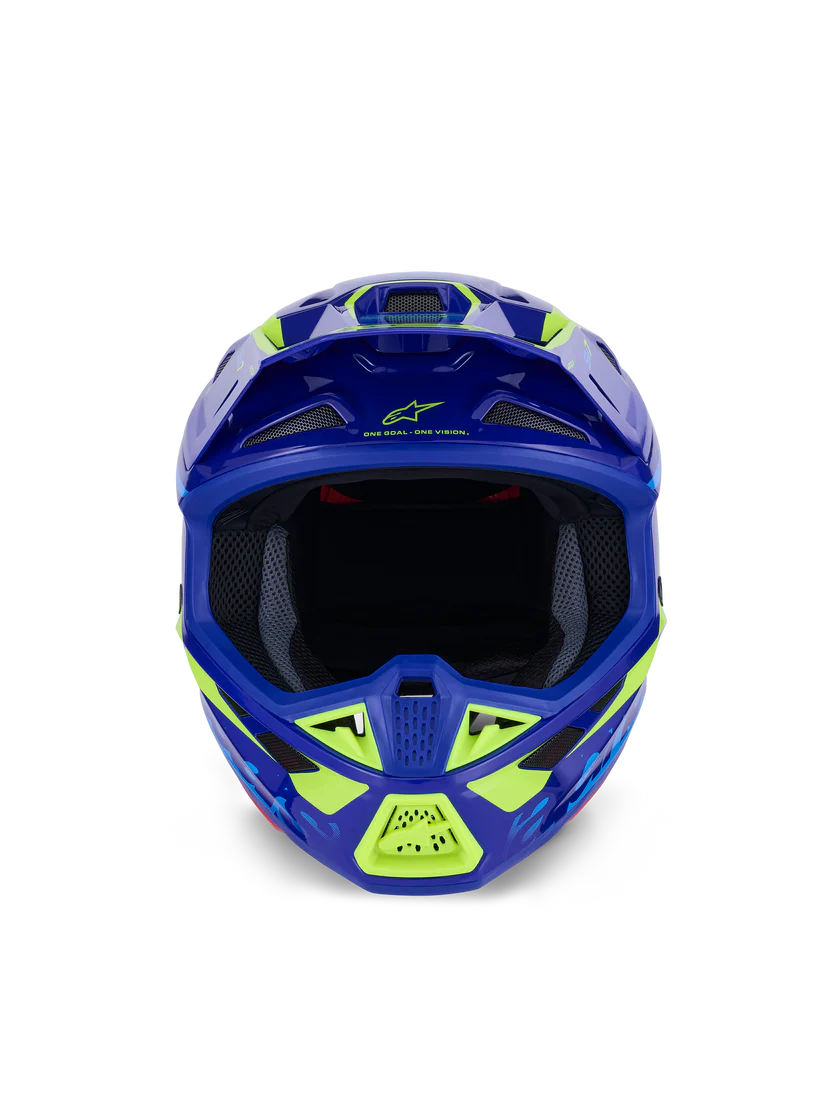 Alpinestars S-M7 Deed Crosshelm Blauw Fluor Geel