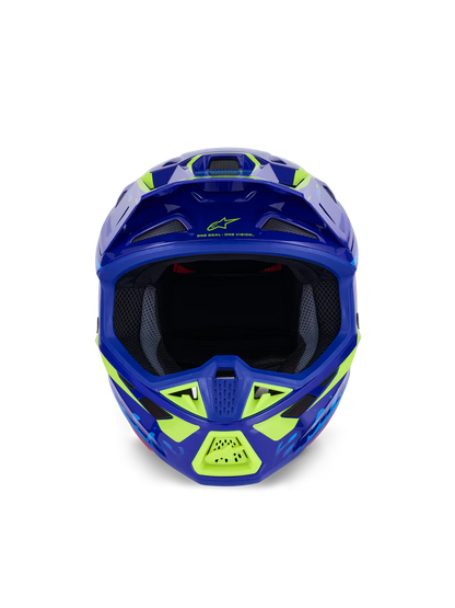 Alpinestars S-M7 Deed Crosshelm Blauw Fluor Geel