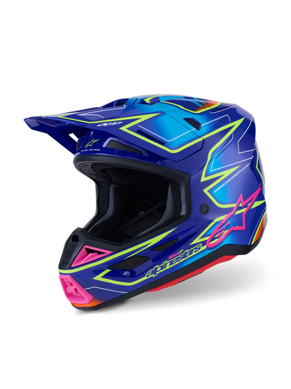 Alpinestars S-M7 Cast Crosshelm Blauw Roze