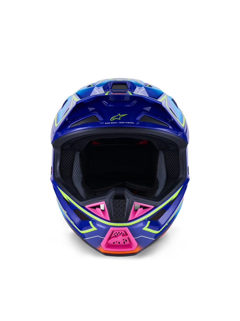 Alpinestars S-M7 Cast Crosshelm Blauw Roze