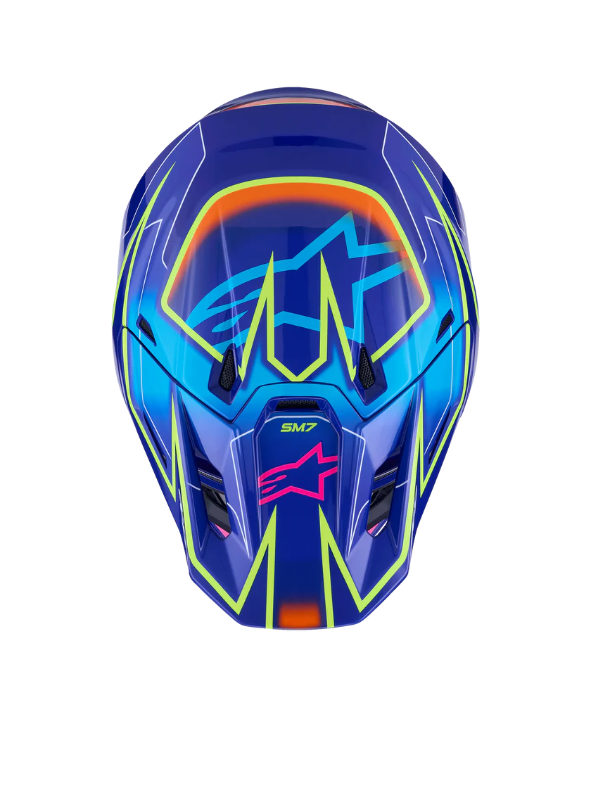 Alpinestars S-M7 Cast Crosshelm Blauw Roze