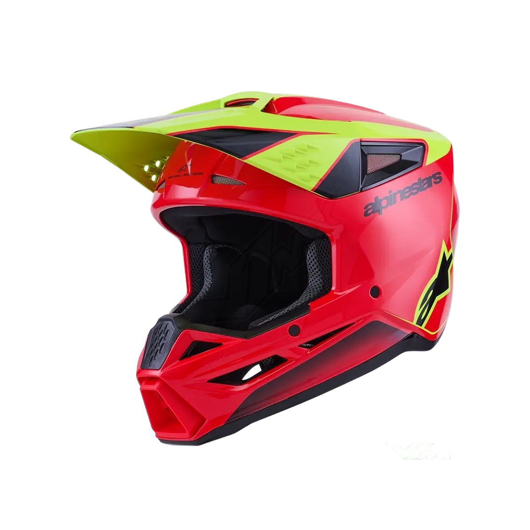 Alpinestars S-M3 Fray Crosshelm Rood Fluor Geel