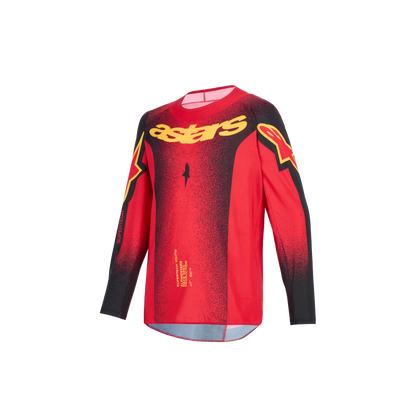 Alpinestars Supertech Scenz Rood Geel Kinder Crossshirt