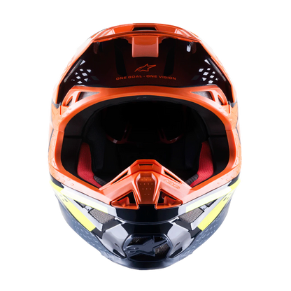 Alpinestars S-M8 Factory Crosshelm Marine Blauw Oranje